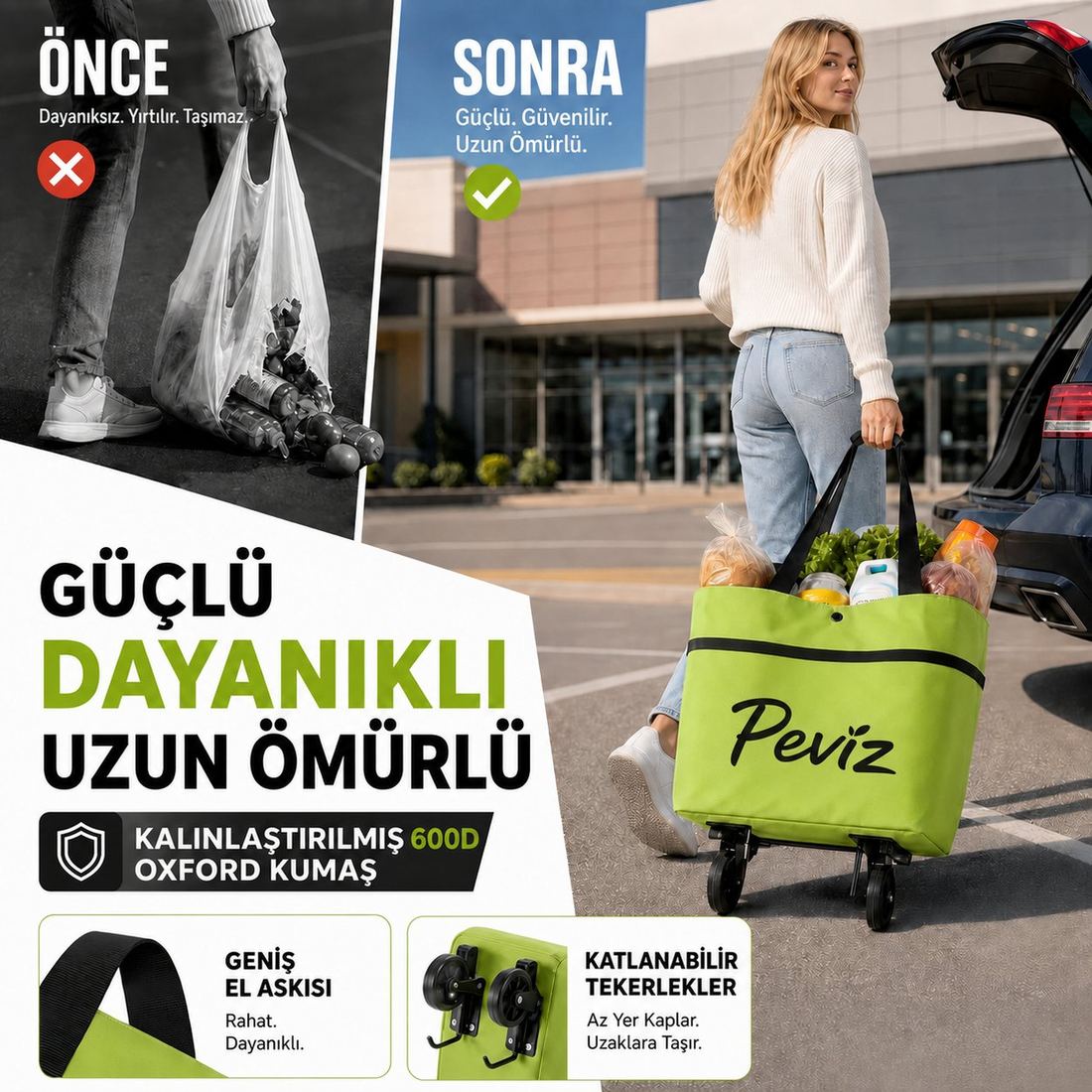 Önce ve sonra: poşet yerine Peviz
