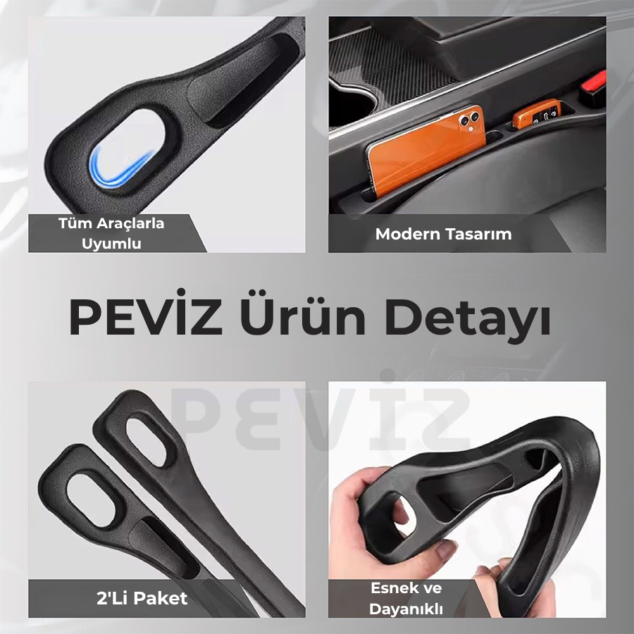 Peviz™ Tüm Araçlarla Uyumlu Patentli Araba Koltuğu Boşluk Doldurucu Aparat 2'li Paket
